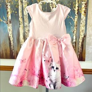 H&M Pink Cat Print Kids Dress